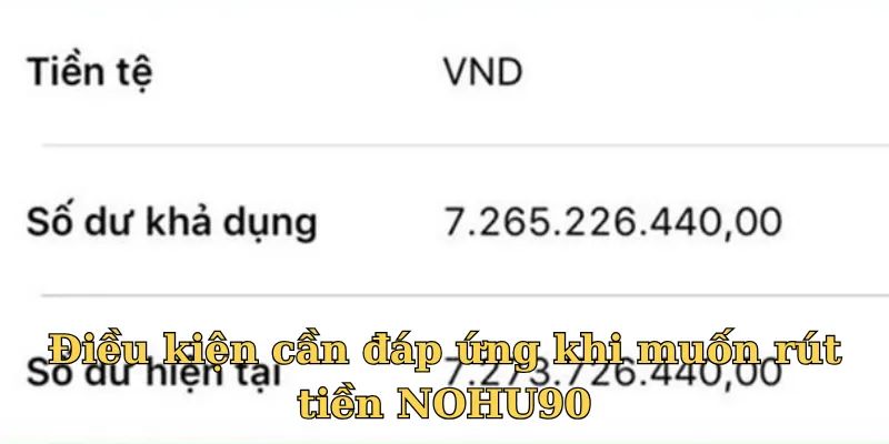 Rút Tiền Nohu90 - Thao Tác Nhanh Chóng, Thành Công 100% 5 Người chơi phải đủ số dư trong tài khoản
